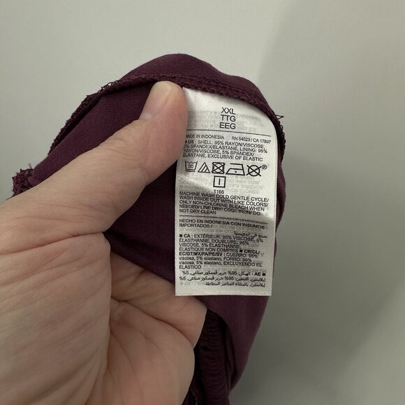 NEW OLD NAVY jumpsuit v neck wide leg knit waist defined cherry bark plus XXL - Picture 13 of 14